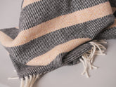 Couvertures Irlandaise, laine fine rayures avoine
